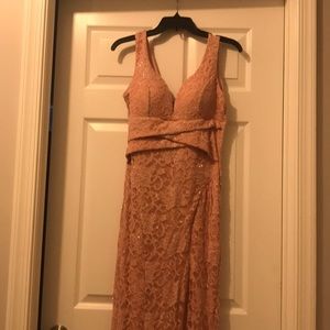 Pink lace and glitter gown